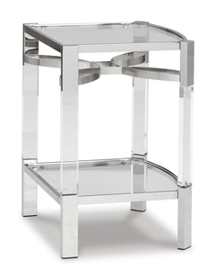 Clear/Silver Finish clear and silver-tone accent table, product view 2 - 2