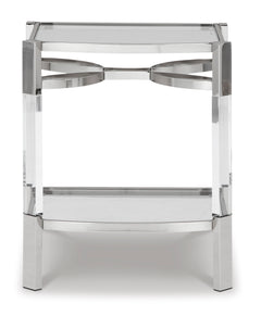 Clear/Silver Finish clear and silver-tone accent table, product view 3 - 3