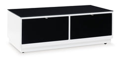White/Black Drawer Coffee Table, full product view - 1