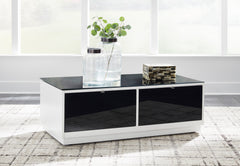 White/Black Drawer Coffee Table, product view 5 - 5