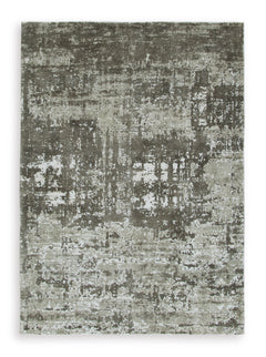 Gray 61" x 85", complete rug product view - 1