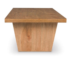 Light Brown rectangular coffee table with lower shelf, product view 4 - 4