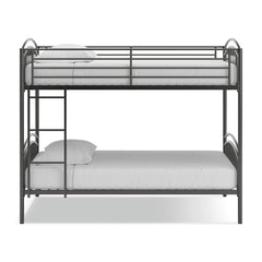 Gray / Bunk Bed, front view; mattresses and bedding not included - 2