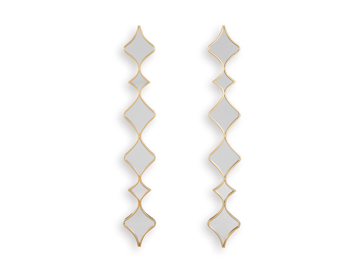 Gold Finish Harriswood two-mirror set, full product view