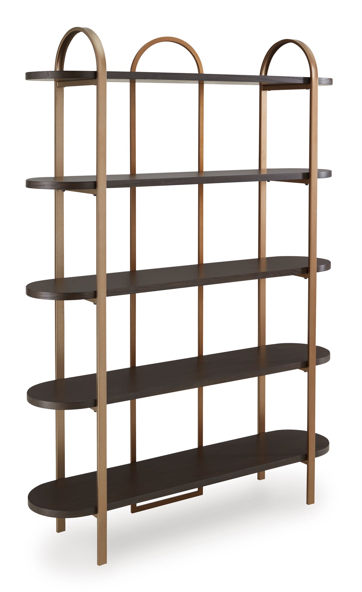 Brown/Gold Finish Bookcase, view 1