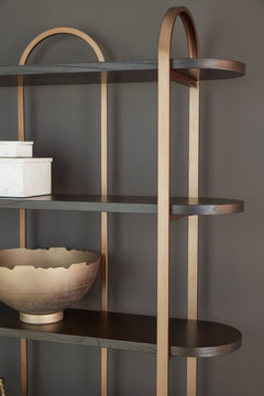 Brown/Gold Finish Bookcase, view 2 - 2