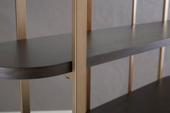 Brown/Gold Finish Bookcase, view 3 - 3