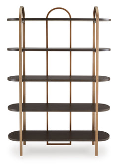 Brown/Gold Finish Bookcase, view 4 - 4