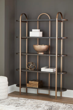 Brown/Gold Finish Bookcase, view 5 - 5