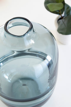 Teal teal indoor outdoor glass vase, product view 3 - 7