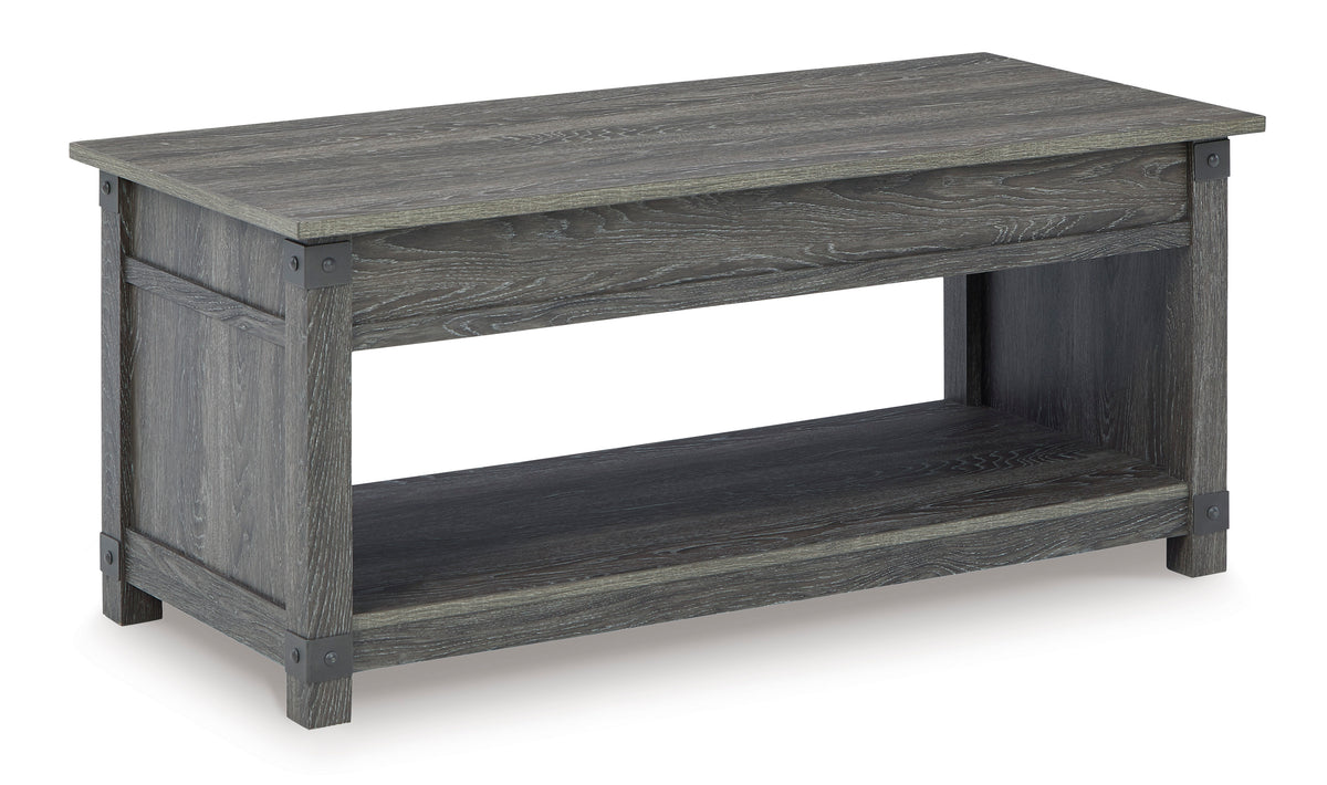 Grayish Brown Lift-Top Coffee Table, full product view