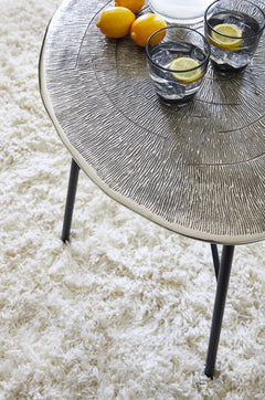 Chrome/Black round metal end table, product view 5 - 5