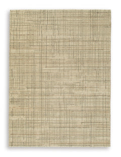 Ivory/Gray/Tan 60.88" x 84.13", complete rug product view - 1