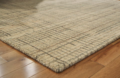 Ivory/Gray/Tan 60.88" x 84.13", pile and edge detail - 3