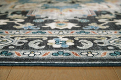 Black/Cream/Blue 60.5" x 85", pile and edge detail - 7