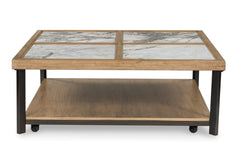Multi square sintered stone top coffee table, product view 4 - 4