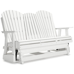 White outdoor glider loveseat, full product view - 13