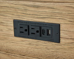 Light Brown USB Charging End Table, product view 6 - 6