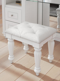 White / Vanity Stool, room setting; vanity not included - 4