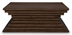 Warm Brown Square Geometric Coffee Table, product view 2 - 2