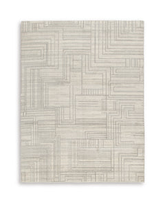 Gray/Ivory 90" x 114", complete rug product view - 1