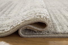 Gray/Ivory 90" x 114", rolled rug backing detail - 4