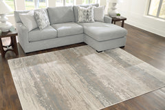 Gray/Taupe/Beige 94" x 118", room view; furniture excluded - 6