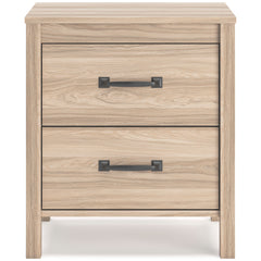 Tan, full front view of nightstand - 3