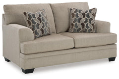 Taupe, complete loveseat angle view - 4