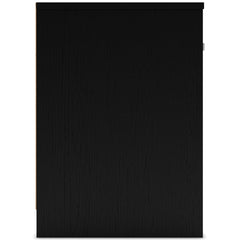 Black / 19.63 in wide, side view of nightstand - 9