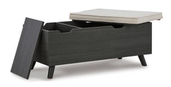 Linen/Gray Storage Bench, product view 2 - 2