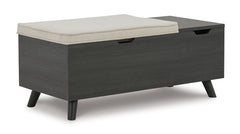 Linen/Gray Storage Bench, product view 3 - 3