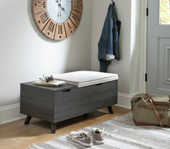 Linen/Gray Storage Bench, product view 6 - 6