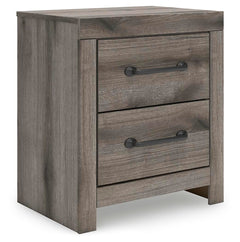 Brown Gray / Two Drawer Nightstand — complete product angled view - 1