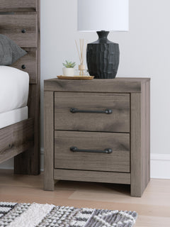 Brown Gray / Two Drawer Nightstand — room setting; accessories not included - 3