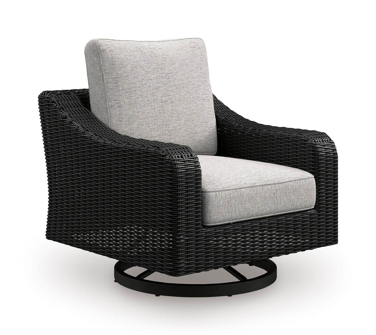 Black/Light Gray Swivel Lounge Chair (1/CN), full product view