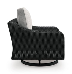 Black/Light Gray Swivel Lounge Chair (1/CN), product view 4 - 4