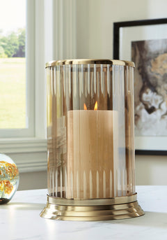 Amber/Gold Finish 11.88-inch height candle holder, full product view - 4