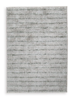 Cream/Green 58.25" x 82.5", complete rug product view - 1