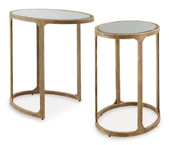 Antique Gold Finish Irmaleigh two-table set, full product view - 1