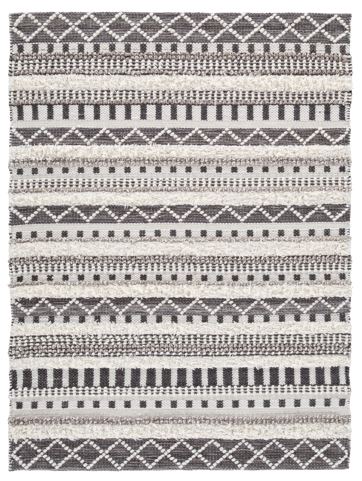 Ivory/Brown 62.63" x 83.63", complete rug design; representative size