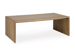 Rich Brown solid mango wood rectangular coffee table, full product view - 1