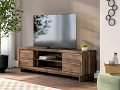Brown TV stand with four drawers, product view 6 - 6