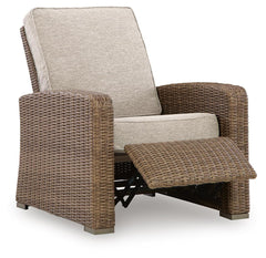 Beige, full recliner with footrest extended - 3
