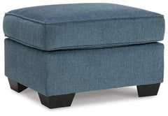 Blue, complete ottoman angled view - 1