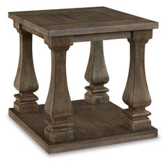 Gray Rectangular End Table, full product view - 1