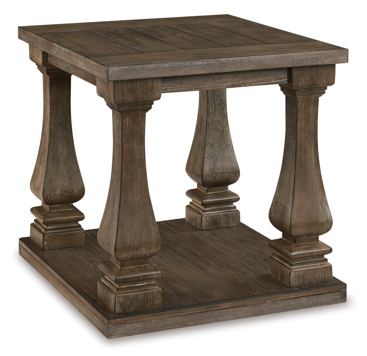 Gray Rectangular End Table, full product view