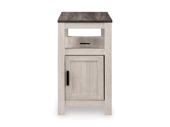 Brown Gray/Antique White chairside end table with storage and USB charging, product view 3 - 9