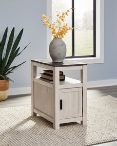 Brown Gray/Antique White chairside end table with storage and USB charging, product view 5 - 11