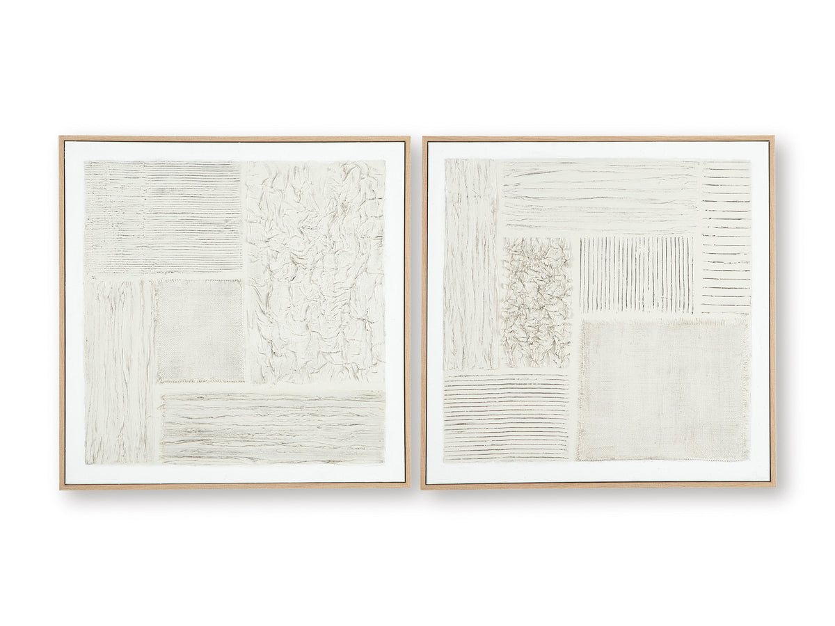 Beige/Black/White Two-Piece Wall Art Set, full product view